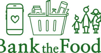 BanktheFood logo showing cartoon of phone, shopping basket and a family