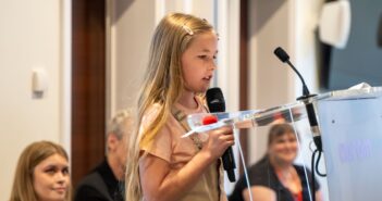 Rosie, aged 9, 2nd Place in the Primary category, speaking at the Voices Awards